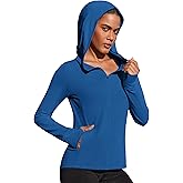 PINSPARK Women's UPF 50+ Sun Protection Hoodie Jacket Lightweight Full Zip Athletic Jacket Long Sleeve Shirt with Pockets