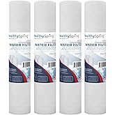 Healthy Spring 20 Micron 20 Inch x 2.5 Inch, 4-Pack Spun Polypropylene Whole House Sediment Water Filter Replacement Cartridge, Compatible with Pentek P20-20, Purtrex PX20-20, Made in USA