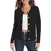 Urban CoCo Women's Cable Knit Cardigan Sweater Soft Long Sleeve Button Down Sweaters