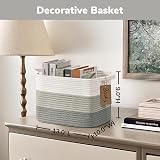 TIMEYARD Storage Basket Woven Rope 33x25x23 cm Gray with Handles view 3