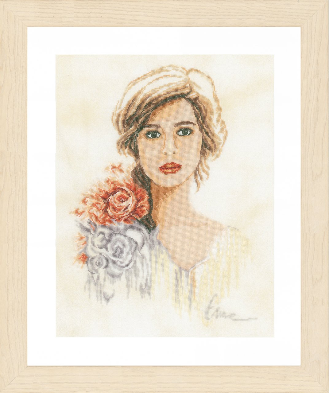 Lanarte Counted Cross Stitch Kit: Romantic Lady, NA, 33 x 38cm