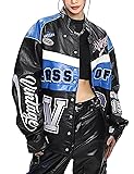 Vamtac Leather Racing Varsity Jackets Oversized