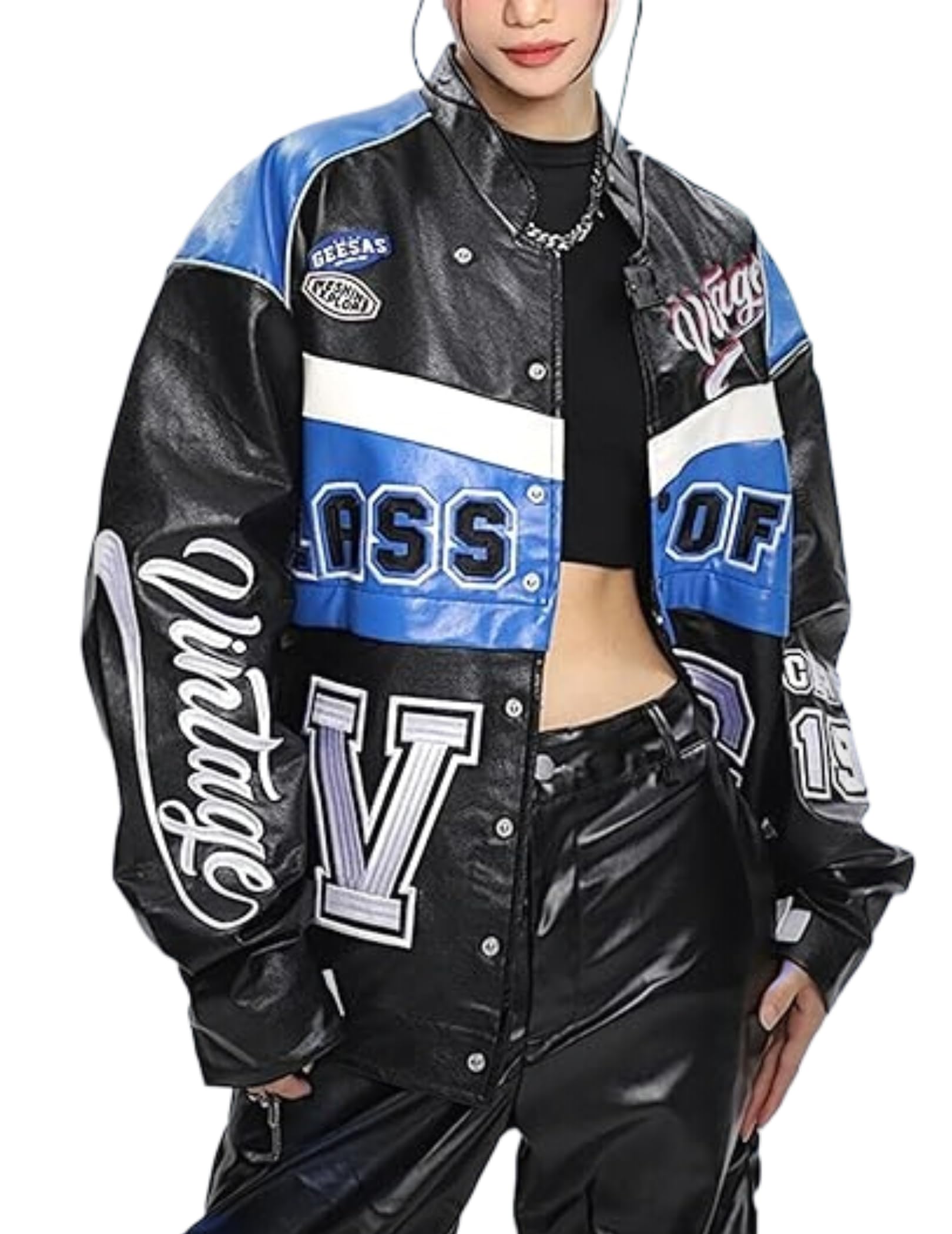 Vamtac Leather Racing Varsity Jackets Oversized