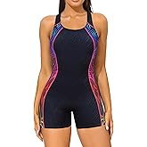 beautyin Womens One Piece Swimsuits Boyleg Athletic Swimwear Conservative Training Bathing Suits