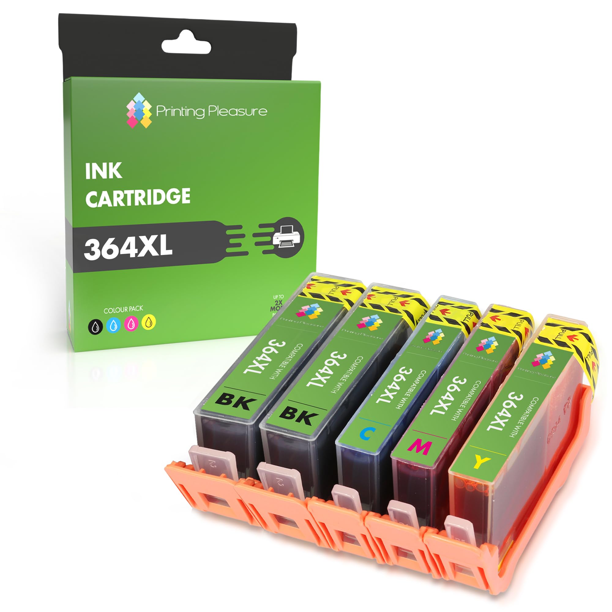 Printing Pleasure 5 (1 SET + 1 BLACK) Compatible Ink Cartridges Replacement for 364XL Photosmart 5510 5514 5515 5520 6510 6520 B110 B209a B210a Deskjet 3070A 3520 Officejet 4610 4620, High Capacity