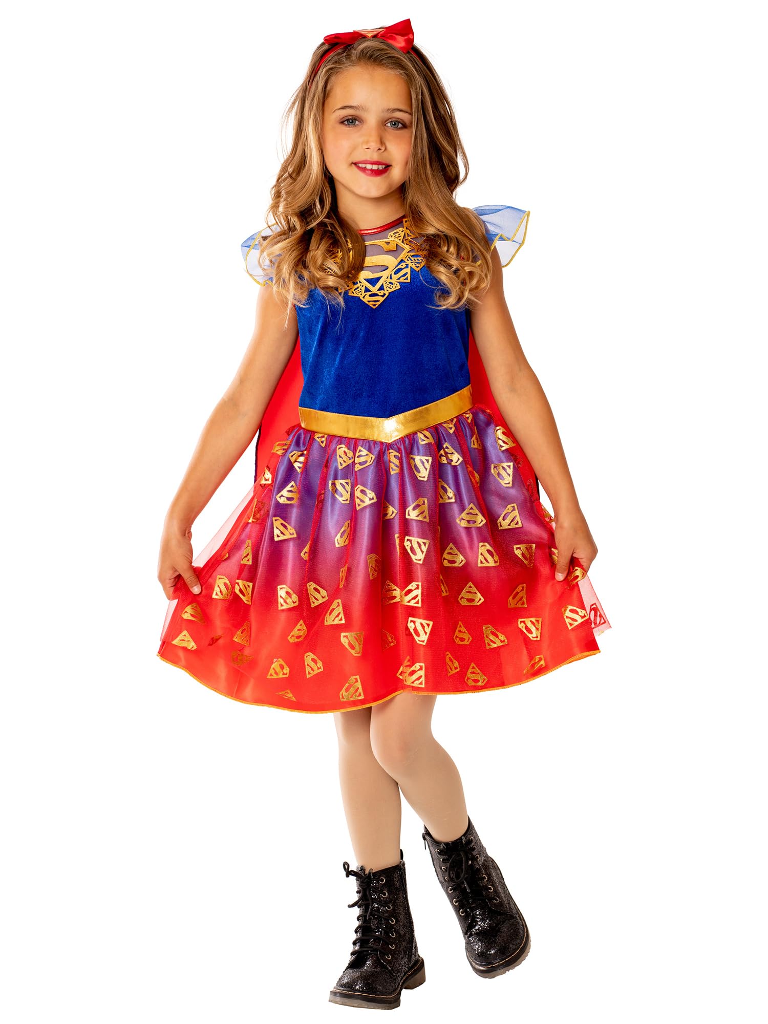 Rubies Official DC Supergirl Deluxe Child Dress, Kids Superhero Fancy Dress, X-Large 9-10 Years Halloween Halloween