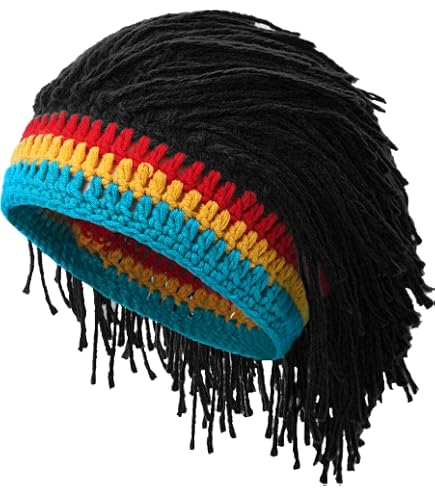 XINNI Jamaican Style Woven Knitted Wigs Beret Hat Reggae Wig  display picture 3