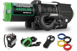 STEGODON 4500 lb Winch 12V Waterproof Electric Winch,ATV/UTV Winch with Synthetic Rope Winch with Wireless Remote and Mountin