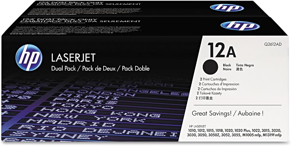 HP 12A Q2612AD Black LaserJet Toner Cartridge Multipack Original