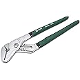 SATA 12-Inch Tongue-and-Groove Pliers, Straight Jaw Design, with Chrome Vanadium Steel Construction and Green Dipped Handles - ST70413ST