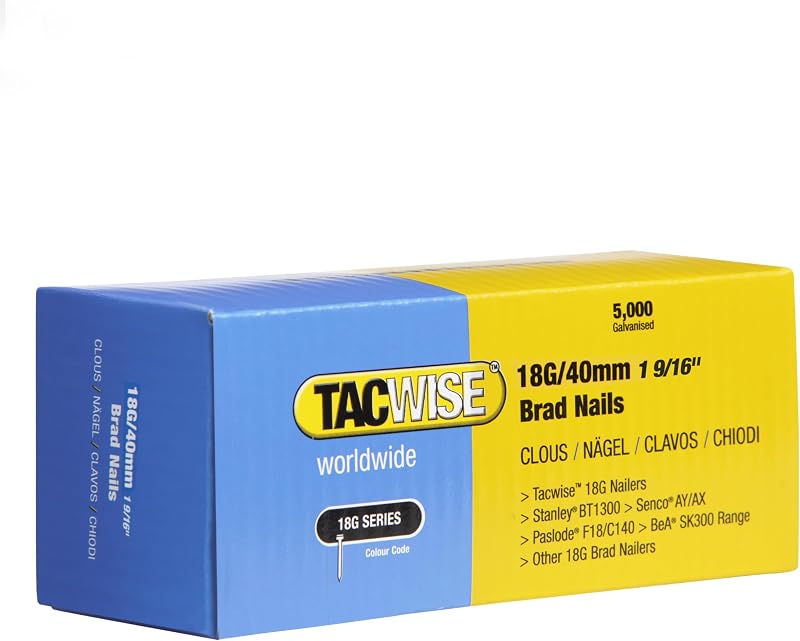 Tacwise 0400 18G 40mm Galvanised Brad Nails Pack 5000