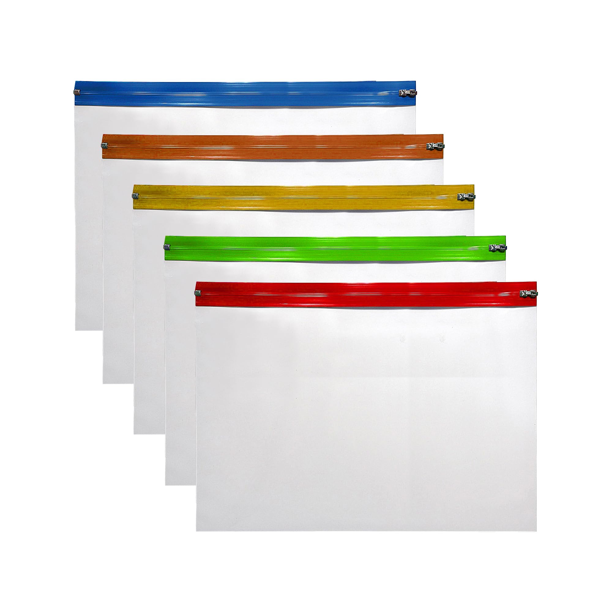 10 A3 Zip Bag Document Wallet Pouch Assorted Colors