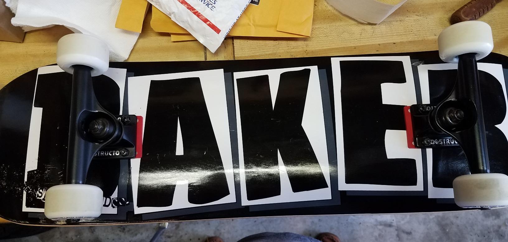 Baker Brand Logo Deck-8.0 Black/White Skateboard Deck by Baker