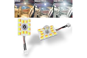 evntyps 3 Color Dimmable Interior light Bulb,12V LED Panel Dome Light Bulb,760LM Color Changing Interior LED Bulb For Car/Truck,Dimmable LED Map/Dome lights Bulb With 194/Festoon Adapters(pack of 2)