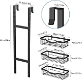 UUlioyer Hanging Shower Caddy Over Door 3-Tier Shelf No Drilling Black view 5