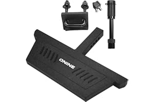 ONINE Hitch Armor Compatible with Vehicles with 2" Hitch Receiver, Textured Black, Hitch Step, Rear Bumper Guard Protector, with Pin Lock and Stabilizer
