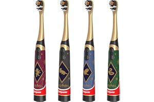 Colgate Harry Potter Kids Battery Toothbrush Multipack, Extra Soft Kids Vibrating Toothbrush, AA Batteries Included, 4 Pack, for Witches and Wizards Ages 3 and Older, Lay Flat Design