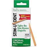 The Natural Dentist Stim-U-Dent Mint Dental Picks, Wooden Toothpicks for Food &amp; Plaque Removal, Refreshing Mint Flavor, Travel-Friendly, 8 Packs of 25 (200 Picks)