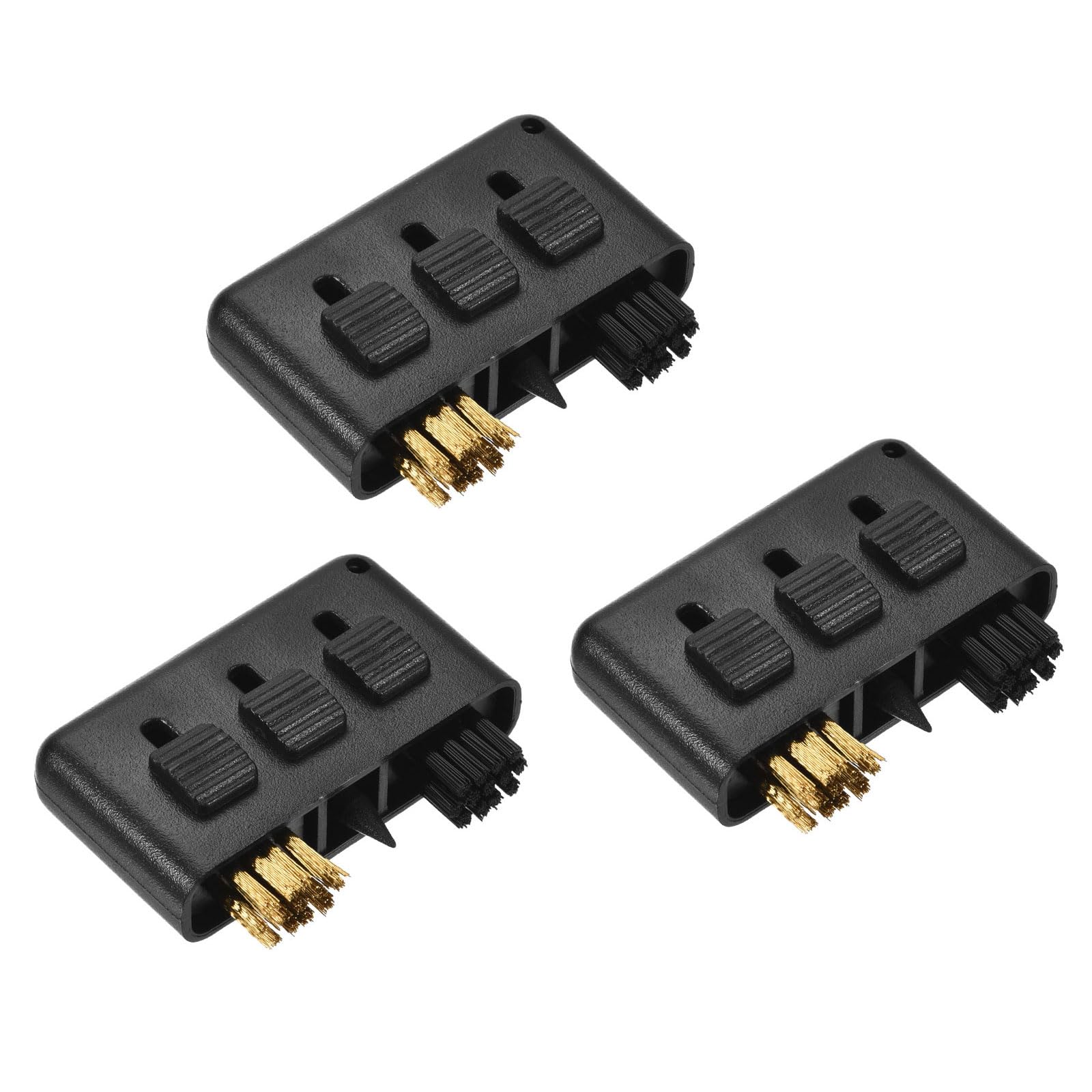 M METERXITY 3 Pack Golf Club Brush - Golf Club Groove Cleaner 3 in 1 Bristle Head Cleaning Tools, Retractable, Apply to Outdoor (Black)