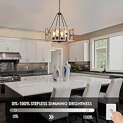 SANTOSTOCK D19'' Farmhouse Chandelier, 4-Light