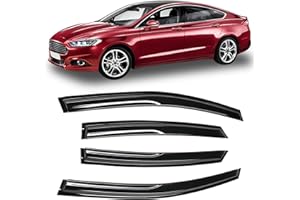 Arokzn 94714 Tape-On Smoke Tinted Side Window Visor Deflectors Vent Rain Guards Compatible with Fusion 2013-2020 S SE SEL Titanium Hybrid