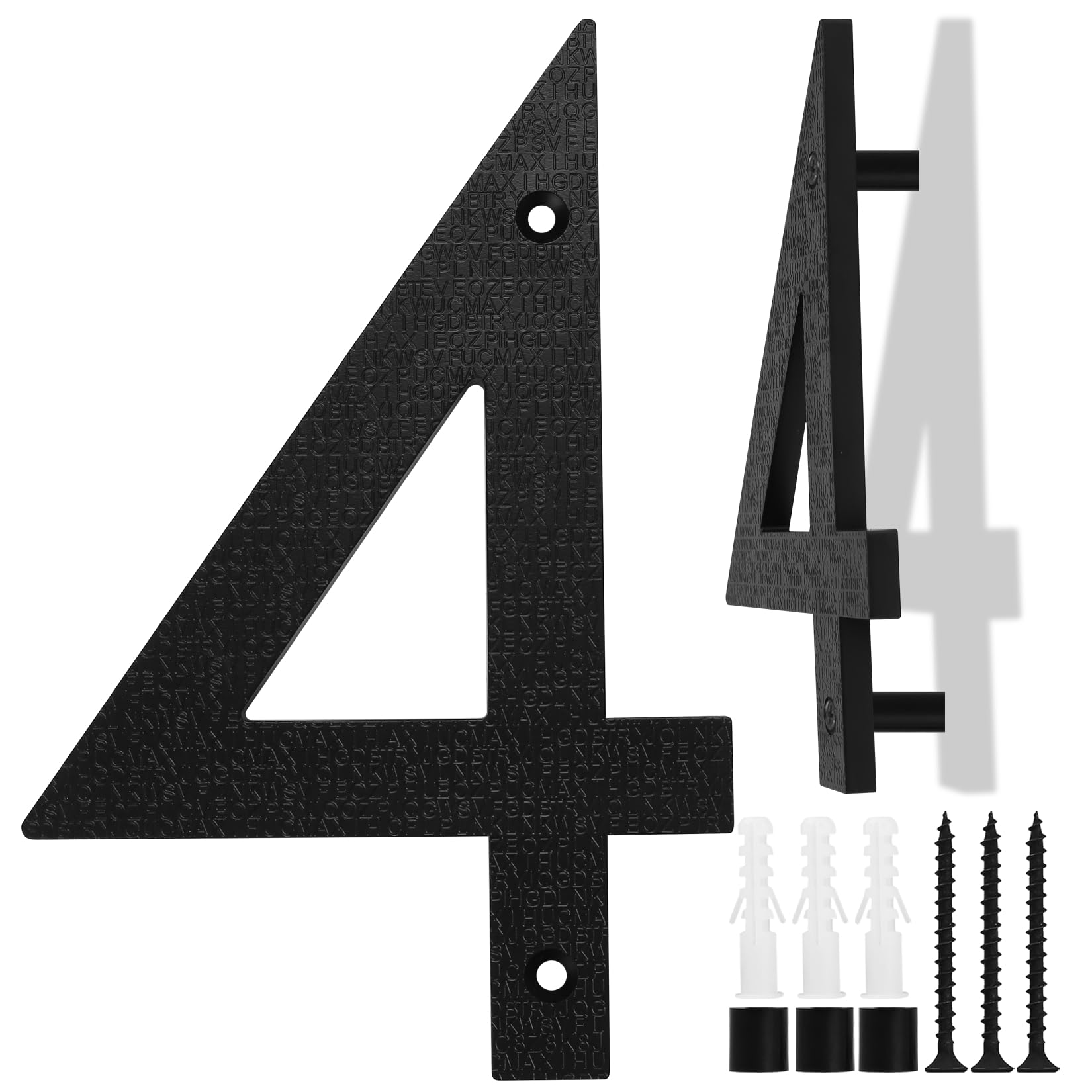 Photo 1 of House Numbers for Outside Modern, 8 Inch Modern Floating House Address Numbers, ABS Large Street Home House Numbers for Address on House for Door Mailbox Street (Number 4)