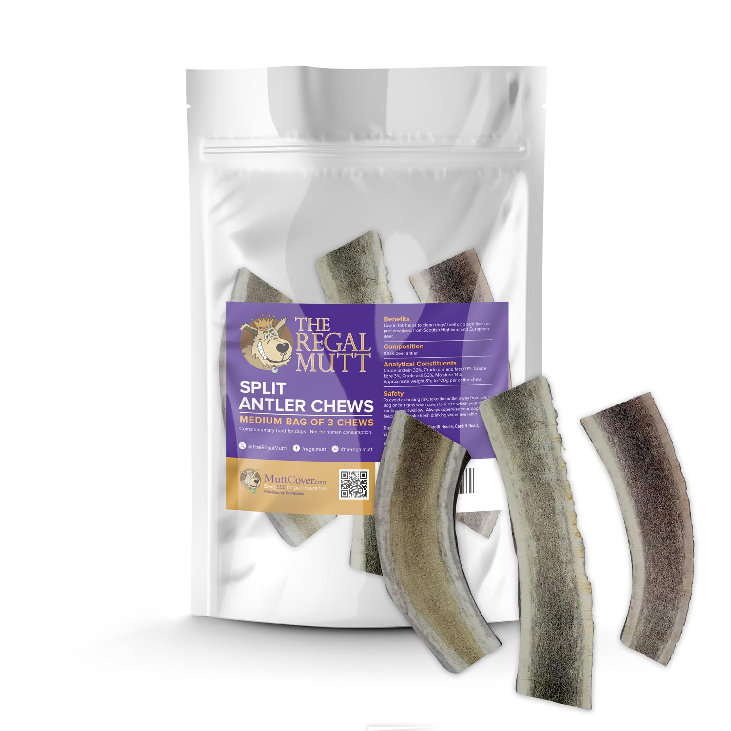 The Regal Mutt - Split Antler - Medium - Bag of 3