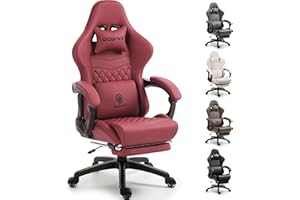 Dowinx Gaming Chair Big and Tall, Ergonomic Computer Chair with Footrest and Massage Lumbar Support, High Back Comfortable Ga