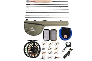 Maxcatch 9ft 7-Piece Travel Fly Fishing Rod and Reel Combo, with a Protective Travel Case