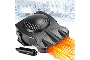 MILUKON Car Heater,12V 150W Fast Heating Defroster, 2 in1 Fast Heating & Cooling Heater for Cigarette Lighter with 180° Rotary Base for Trucks, SUV, Jeeps, MPV