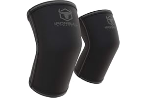 IRON BULL STRENGTH Elbow Sleeves 5mm (1 Pair) - High Performance Elbow Sleeve Support for Weightlifting, Weight Training & Powerlifting - Best Compression Straps - for Men and Women (Large, Black/Black)