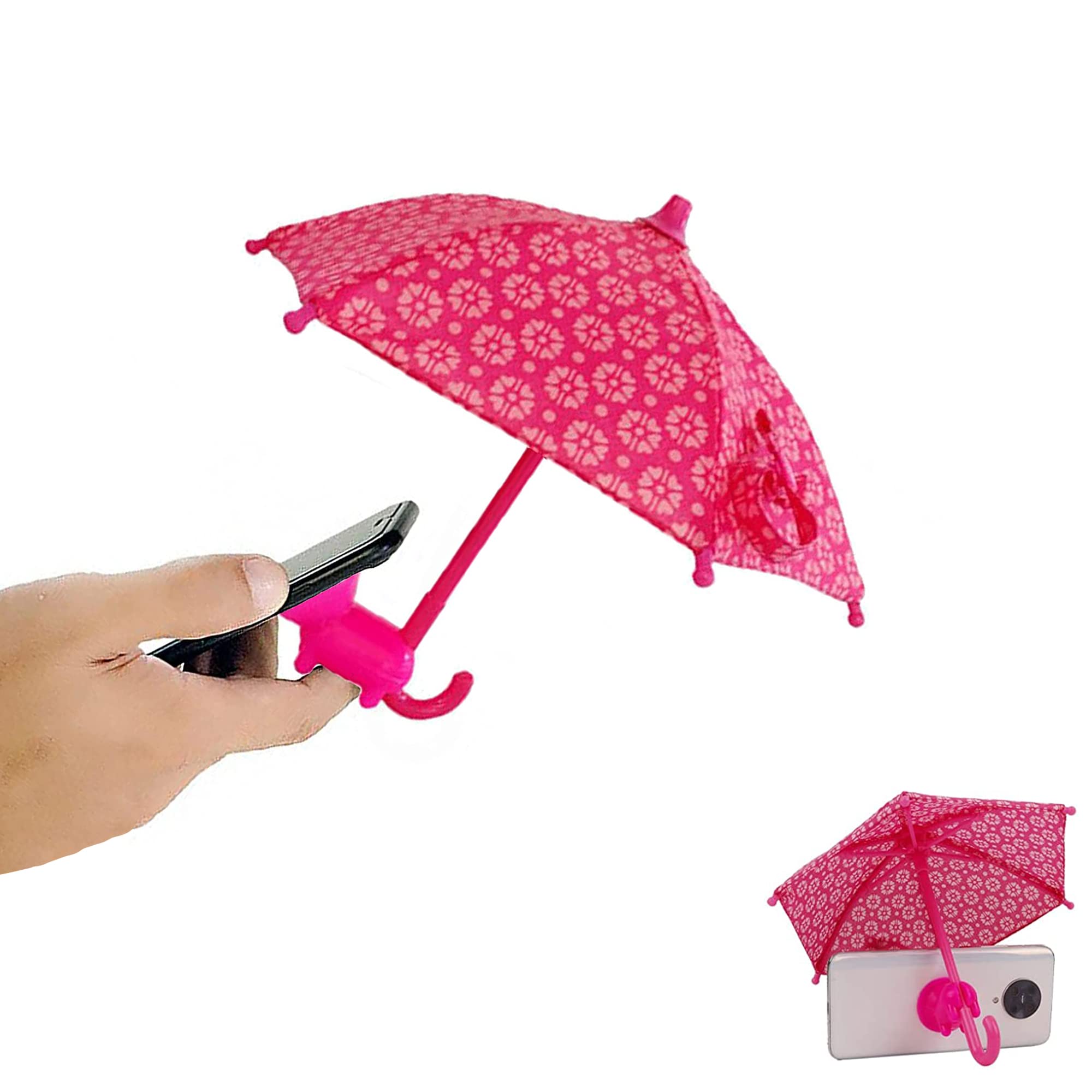 NiCoLa Phone Umbrella Suction-Cup Phone Holder, Cute Phone Holder with Sun Umbrella, Mobile Phone Suction Cup Stand for Outdoor Travel or Indoor