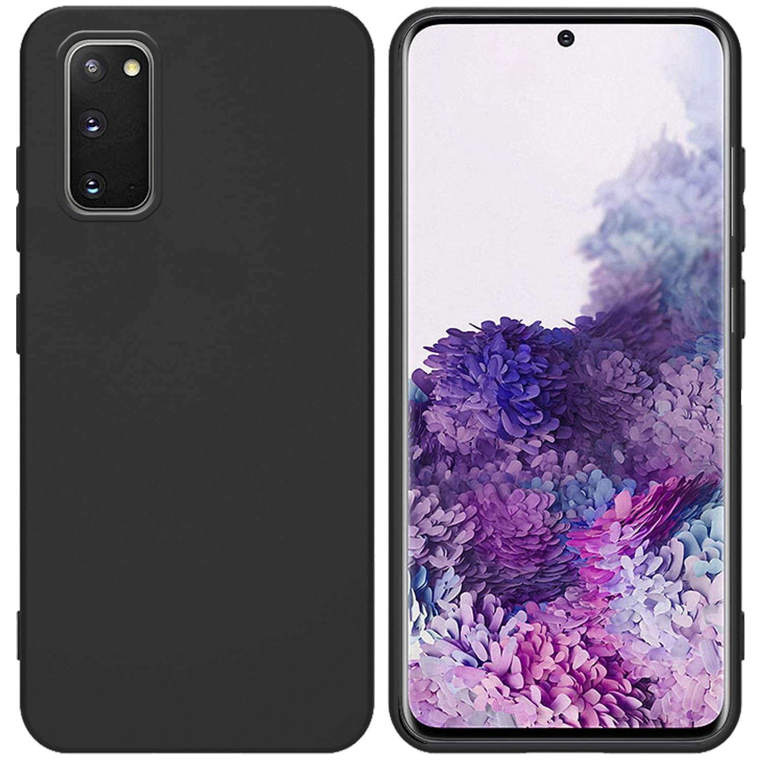Photo 1 of TENOC Phone Case for Samsung Galaxy S20, Black Case Anti-Fingerprint Protective Bumper Matte Cover