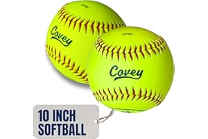 Covey Sports 10 Inch Softballs for 8U & 6U Girls - Low Compression Softball Practice Balls with Soft Rubber Core - Youth Equipment for Tee Ball, Coach Pitch & Individual Practices