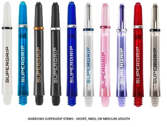 Dartpfeil-Schäfte, zehn Farben / drei Längen, 5 Sets
