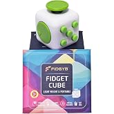 FIDGYB Cube Fidget Stress Relief Toy for Adults &amp; Kids, Smooth, Quiet Sensory Toy for Anxiety, Focus &amp; ADHD Idea[White_Green]