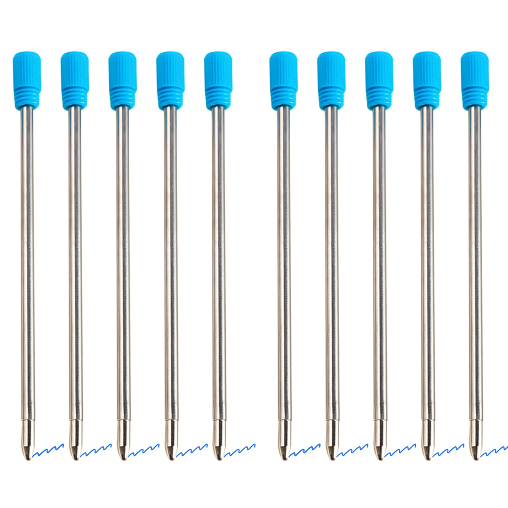 YUEMING 20 Pieces Metal Ballpoint Pen Refills Smooth Writing Pen Refills 7cm and 1mm Medium Point (Blue)