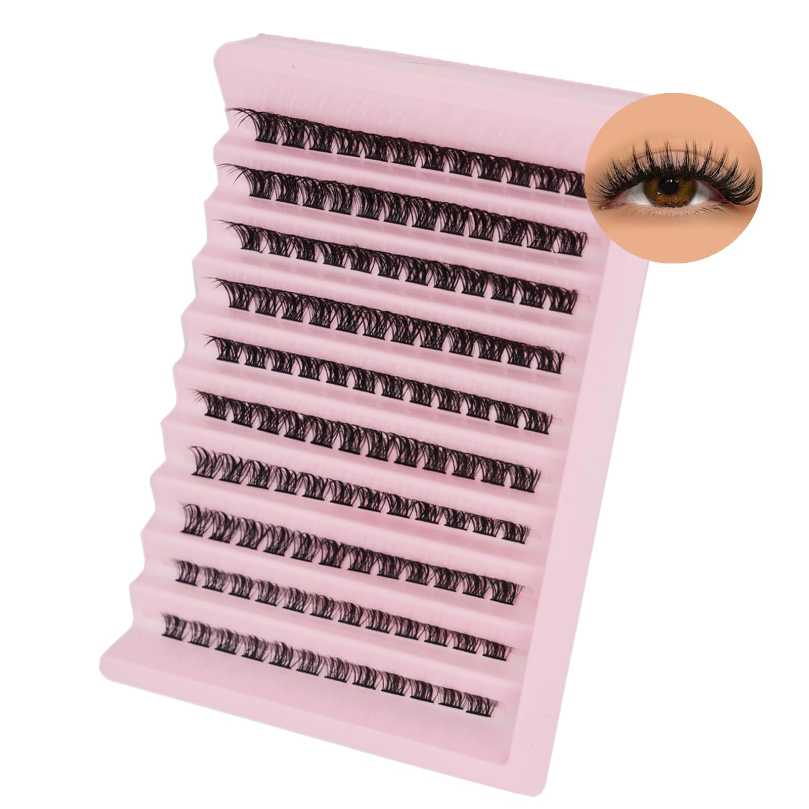 Lash Clusters, 120Pcs DIY Individual Eyelash Extenisons Natural Look D Curl Cluster eyelashes 8-16MM Reusable Individuals DIY at Home (#02) — image 1