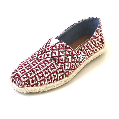 Toms Classic Red Diamond Geo Women woven rope sole