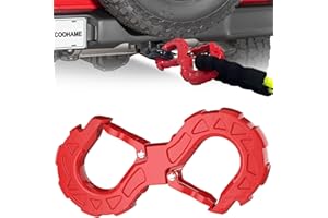 COOHAME S-Shape 3/8" Tow Hook - 33,000 lbs Towing Winch Shackle, Heavy Duty Winch Hook for Off-Road Recovery, Winch Shackle Release, Vehicle Recovery Hook for Towing, SUV, ATV, Pickup Trucks, Trailers - Red