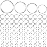 YALOJE 1540pcs Jump Rings for Jewelry Making, Silver Plated 4/5/6/7 mm Open Jump Rings, 20 Gauge Thickness Split Connector Ring for Earrings, Bracelets, Necklaces, DIY Crafts