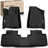 YHTAUTO Floor Mats Compatible with 2010-2016 Cadillac SRX, TPE Floor Liners All-Weather Protection Custom Fit, 1st & 2nd Row, Set of 3 Black