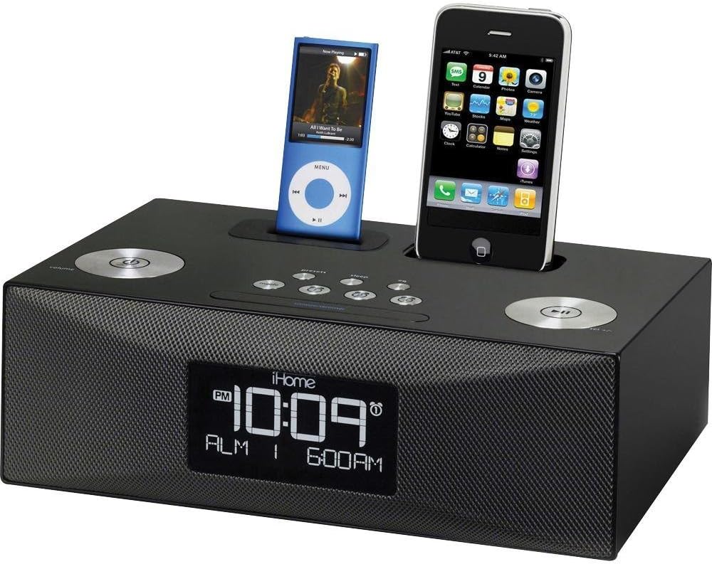Ihome Ip88 Stereo Dual Dock Triple Alarm Clock Radio Amazon.ca Electronics