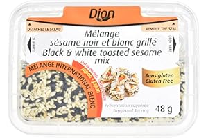 Dion Black & White Toasted Sesame Mix | Gluten-Free Premium Seed Blend | 48g Stackable Jar | Non-Irradiated, MSG-Free | Prepa