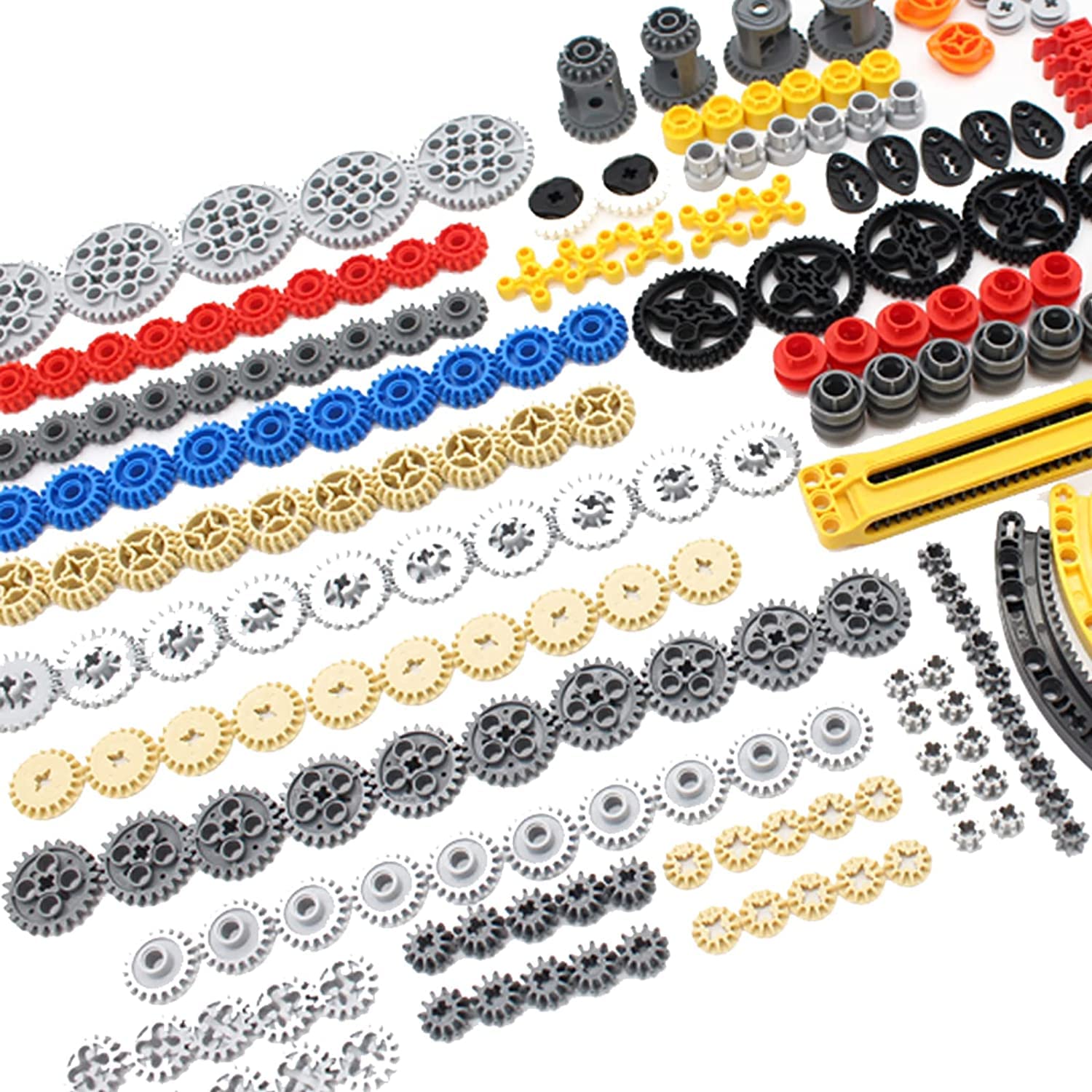 SEEMY 233PCS Gear Set for Technical-Series Parts Compatible with Lego Technic Parts, Liftarm, Pins, Axles, Connectors for Technic Building Blocks Set (Gear Set)