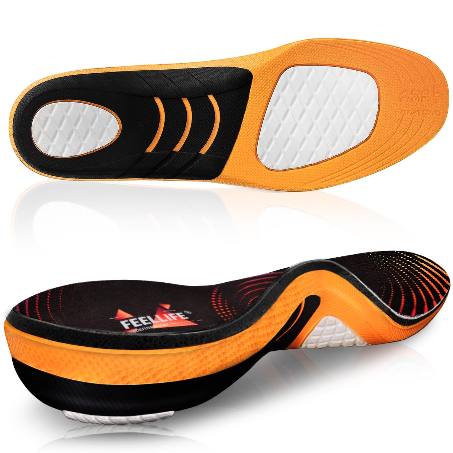 Photo 1 of FEELLIFE Plantar Fasciitis Relief Shoe Insoles [1-Pair], Arch Support Insoles, Running Athletic Gel Shoe Inserts for Men Women, Orthotic Inserts for Arch Pain [Trim to Fit: Men 10-14/Women 11-15]