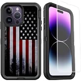 OTTARTAKS Compatible for iPhone 14 Pro Max Case with Screen Protector Old American Flag Design iPhone 14 Pro Max Case for Men Boys Heavy Duty Shockproof Protective Case for iPhone 14 Pro Max 6.7inch