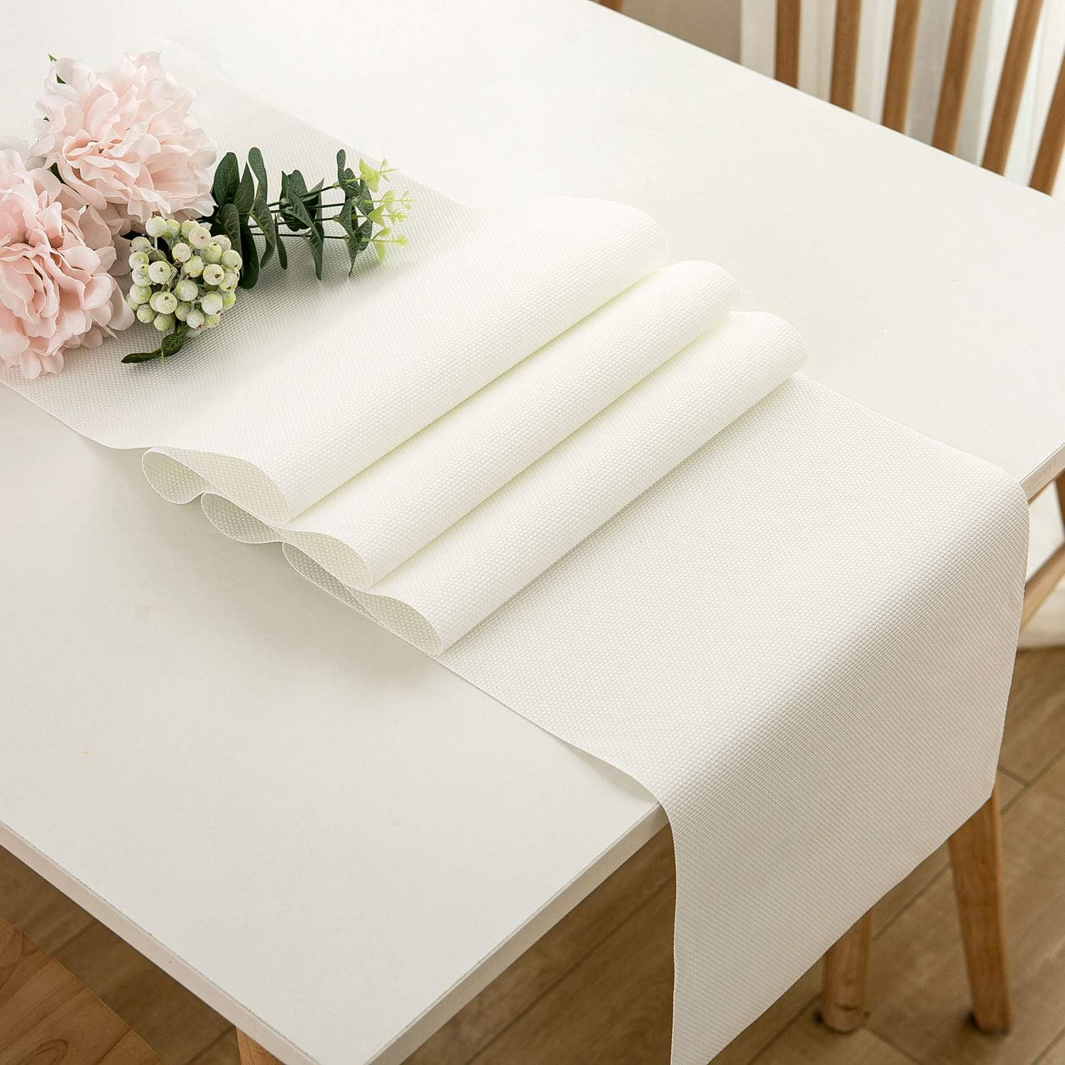 DOLOPL Table Runner Grey Table Runners Outdoor Table Runner 12"×72" Non-Slip Heat Resistant Easy to Clean Modern Farmhouse Kitchen Table Runner for Patios Family Dinner Office Kitchen Table: Home & Kitchen