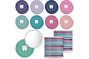 Geetery 54 Pcs Christmas Dentist Appreciation Gifts Tooth Compact Mirrors Dental Hygienist Assistant Accessories for Dental Students Woman Office Staffs Assistants
