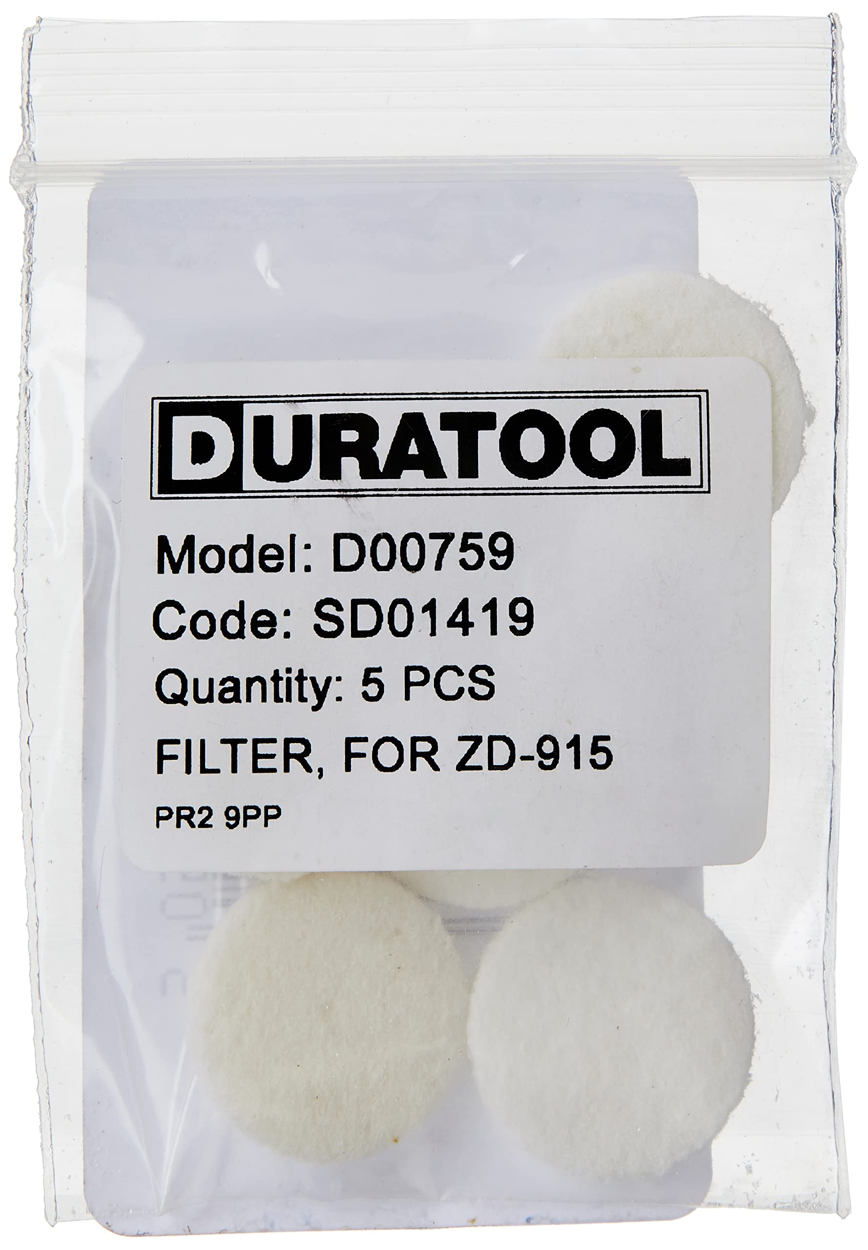 Duratool D00759 Filter, For Zd-915 (pk 5)